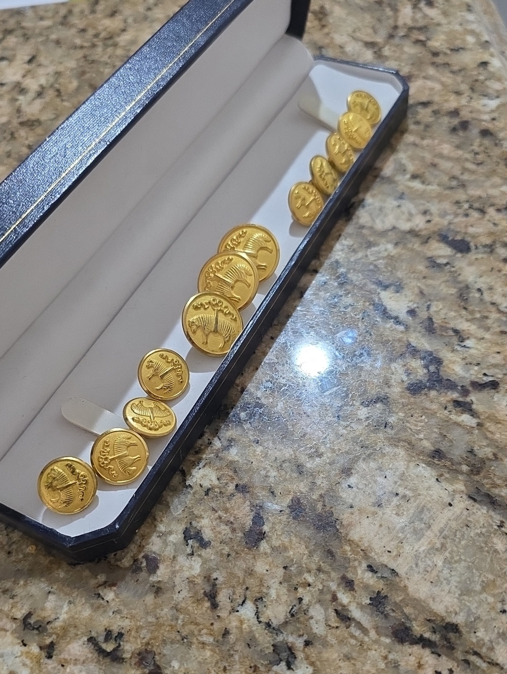 Brooks Brothers Gold Round Coin-Style Cufflinks Set